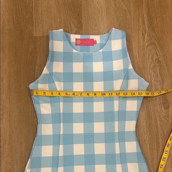 Margaret Josephs Blue and White Checkered Summer Sleeveless Mini Dress size S - Picture 9 of 9